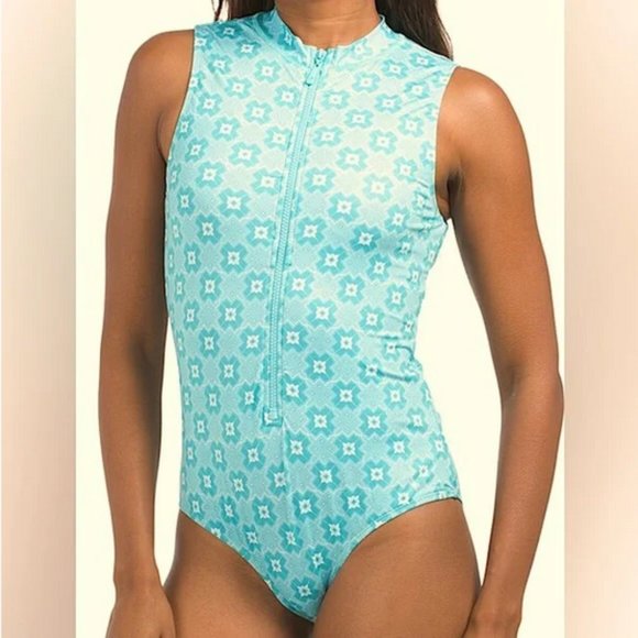 Cabana Life Blue and White One Piece Swimsuit - Picture 12 of 12